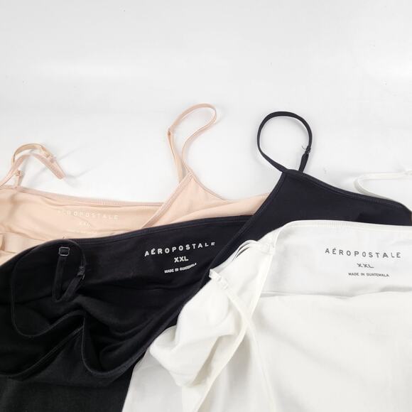 Aeropostale 3Pcs Set Basic Camisole Tank Top Size 1X Nude White Black Classic - Picture 1 of 10